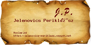 Jelenovics Periklész névjegykártya